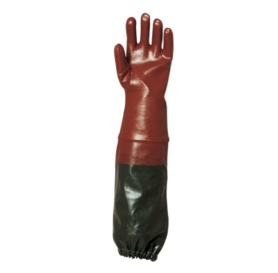 PVC rukavica 70 cm crvena veličina 10
