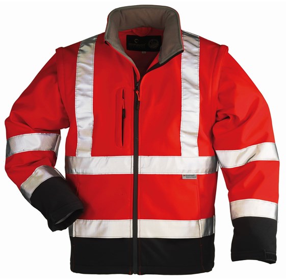 Signalna hi-viz softshell jakna STATION crvena
