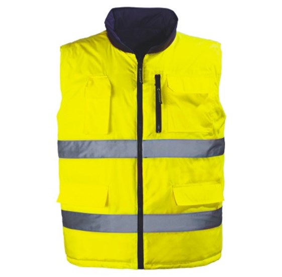 Signalizirajući Hi-Viz dvostrani prsluk HI-WAY žuto-sivi
